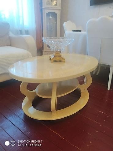 Oval masa, Açılmayan, Təkərsiz, MDF, Zəmanətsiz