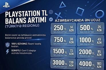 plesteşin: Azərbaycanda ƏN UCUZ qiymətə playstation Türkiyə hesablarının balans — 1