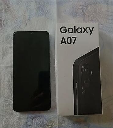 Samsung Galaxy A07, 128 ГБ, цвет - Черный, Отпечаток пальца at lalafo.az Samsung Galaxy A07, 128 ГБ, цвет - Черный, Отпечаток пальца