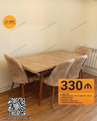 kapron stol stul: Açılan, Dördbucaq masa, 4 stul — 1