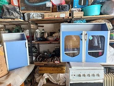 şuşəli dolab: Mətbəx mebel dəsti – mavi/ağ rəngdə, modullu komplekt Tərkibi: - Asma — 1