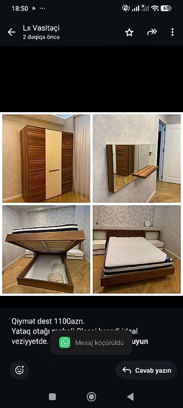 mebel alan: Qiymət dest 1100azn. Yataq otağı mebeli Classi brendi ideal — 1