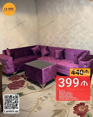 cay evi divan: La Mini – Künc Divan Dəsti - Model: Künc divan - Ölçülər: 280 × 200 — 1