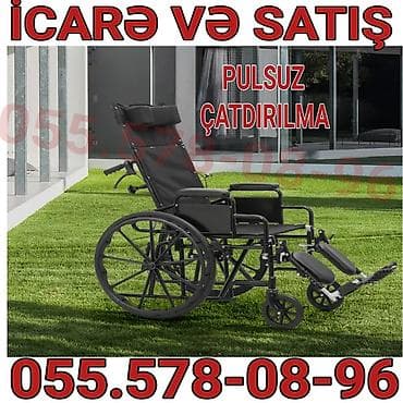 İcarə və satış üçün çoxfunksiyalı əlil arabası - Tam qara, möhkəm