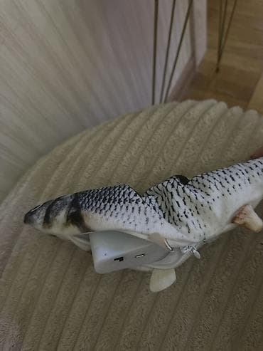 Oyuncaqlar: Realistik “tullanən balıq” pişik oyuncağı - USB ilə şarj olunan — 2