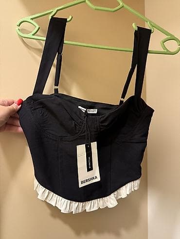 Bershka qadın topu - Model: qara korset tipli top - Rəng: qara, aşağı — 2