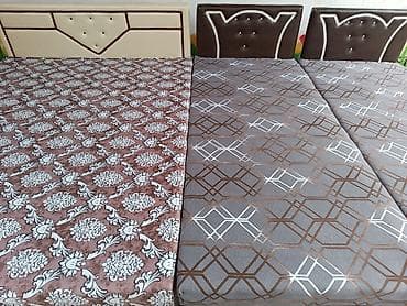 Кровати: Двуспальная кровать, С матрасом, Без выдвижных ящиков — 1