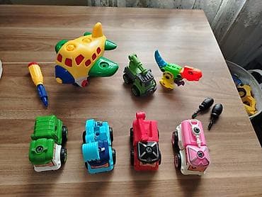 mentiq oyuncaq: Uşaqlar üçün vintlerle yigilan konstruksiya və maşın dəsti. Hamisi — 2