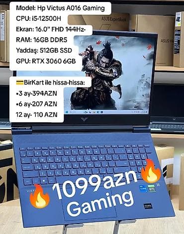 en ucuz notebooklar: HP Victus, 16 ", Intel Core i5, 512 GB — 1