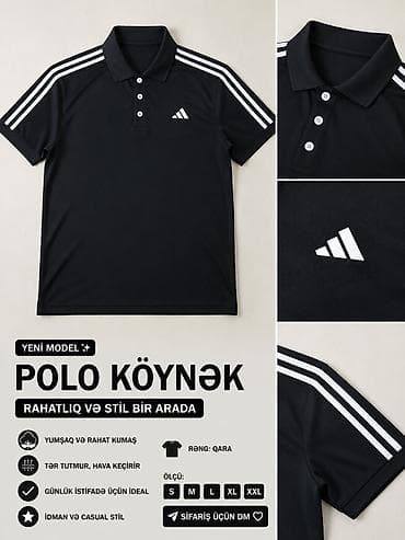 cins: Polo köynək, Adidas, S, rəng - Qara — 1