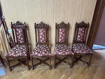 qapi dekoru: Qonaq otağı üçün, İşlənmiş, Qatlanmayan, rəng - Bordo Stul — 4