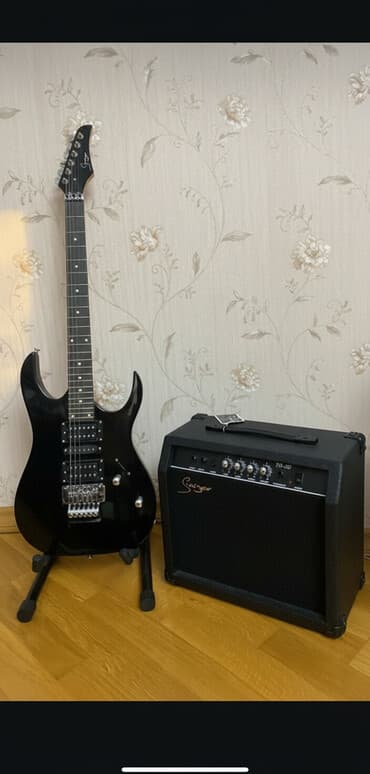 gitara alıram: Elektrik gitara seti ustunde herseyini veririk - Gitara: Qara — 1