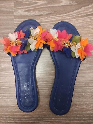 sendel: Qadın sandal və şlapanın dəsti 1) Qara bazalı, bordoya çalan qayışlı — 3
