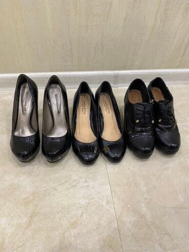 школьные туфли: Туфли, Размер: 40, цвет - Черный, Б/у — 1