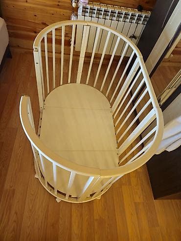 it sekilleri: Oval formalı uşaq beşiyi - Material: möhkəm ağac/kombinə olunmuş MDF — 2