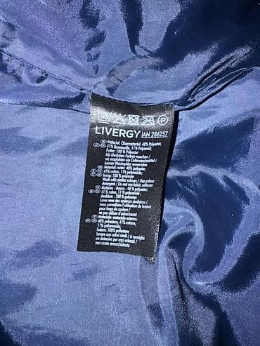 hamam xalat: LIVERGY kapüşonlu yüngül jaket - Rəng: Tünd göy/navy - Model: Tam ön — 4