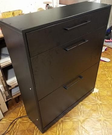 balkon ucun stol stullar: Yeni, 2 qapılı, Qara, Digər material Ayaqqabı dolabı — 5