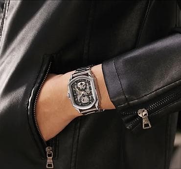 saatlar type 1: Kişi qol saatı – skelet (açıq mexanizm) dizaynlı, paslanmayan poladdan — 4