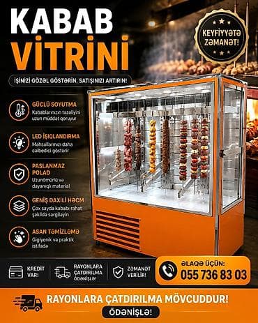 vıtrın: Kabab vitrini – peşəkar sərgiləmə və soyutma həlli - Güclü soyutma — 1
