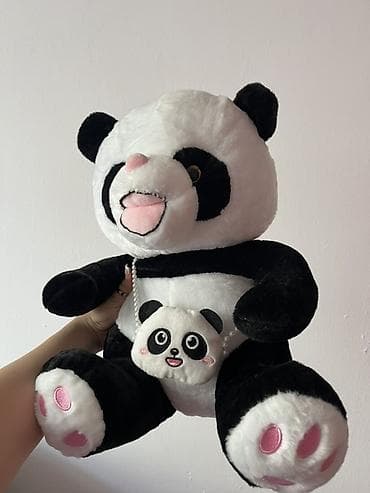 oyuncaq panda: Panda plyuş oyuncağı + mini panda çantası dəsti Uşaq otağı, dekor və — 2