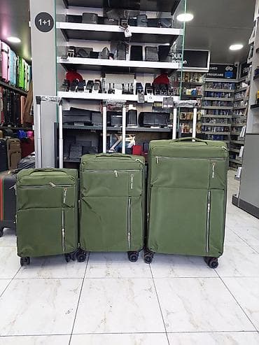 Yaşıl rəngli 3-lü çamadan dəsti - Ölçülər: kiçik, orta və böyük (3 lalafo.az -da Yaşıl rəngli 3-lü çamadan dəsti - Ölçülər: kiçik, orta və böyük (3