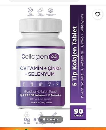 green coffee kapsula: Collagen Life – C vitamini + sink + selenyum tərkibli kolajen — 1