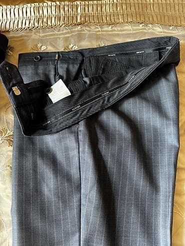 Kişi klassik şalvarı – DENTI markası - Rəng: tünd boz - Naqış: incə