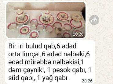 10 reqemli tort sekilleri: Çay dəsti, rəng - Çəhrayı, Farfor, 6 nəfərlik — 2