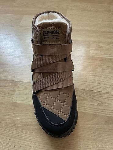 Ayaqqabılar: Qışlıq uniseks bot - Rəng: qəhvəyi/boz-ton, qara altlıq və burun — 2