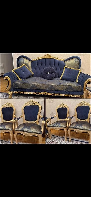 ən ucuz kombilər: Klassik divan, 3 kreslo, Bazasız, Açılmayan — 1