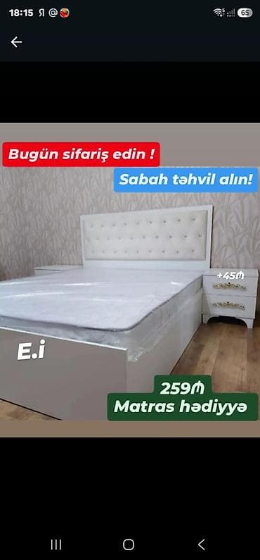 Mebel: İkinəfərlik çarpayı, 2 tumba — 1