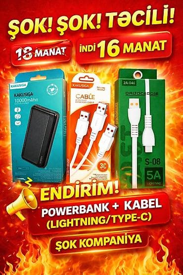 telefon batareya satisi: Powerbank 10000 mAh, Yeni — 4