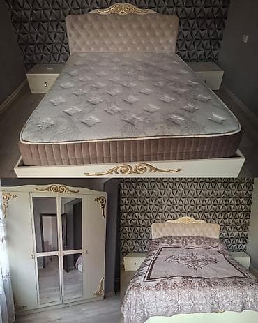 Двуспальная кровать, 2 тумбы at lalafo.az Двуспальная кровать, 2 тумбы
