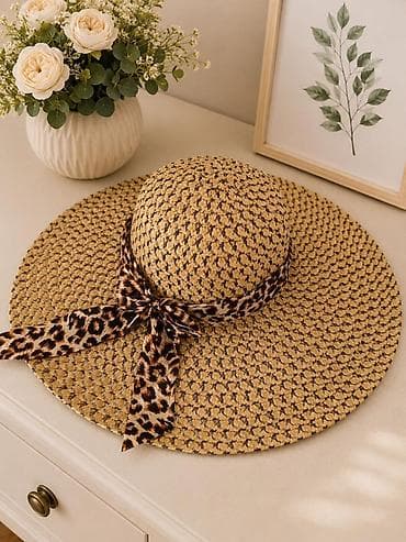 saç tebi: Geniş kənarlı qadın saman şlyapası - Material: yüngül və nəfəsalan — 4