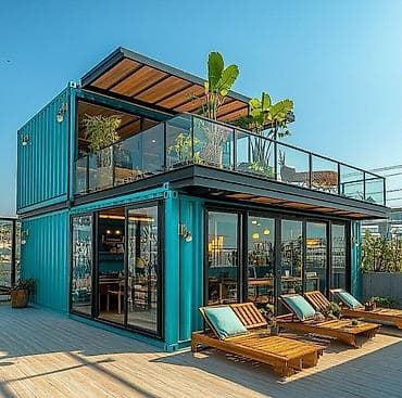 konteynerlər: Yeni muasir modul evlər kotteclər koffe şoplar istirahət məkanları — 9