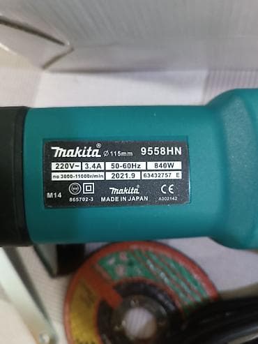 Qaynaq, svarka aparatları: Makita 9558HN bucaqslı daşlayıcı (UŞM) Texniki göstəricilər: - Disk — 3