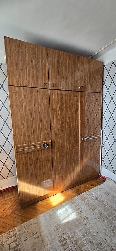 3 qapılı, Qəhvəyi, Taxta, Açılan, Düz dolab