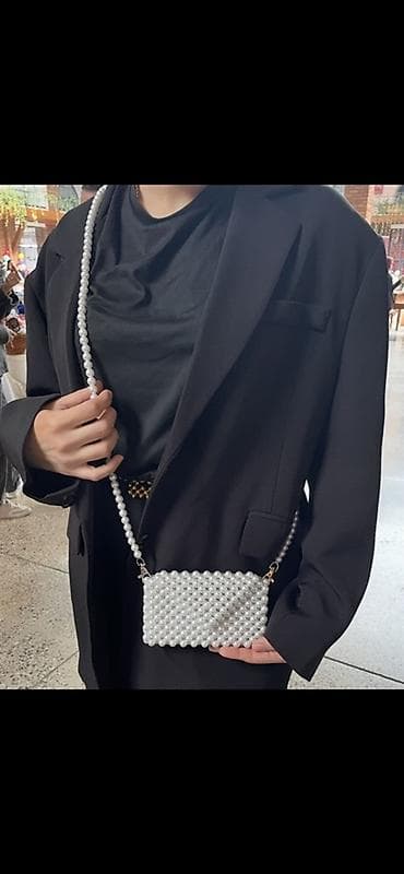 gün eynəyi: İnci detallı çiyin çantası - Model: orta ölçülü crossbody - Dizayn — 1