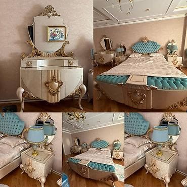 Двуспальная кровать, Трюмо, Тумба, Турция, Б/у at lalafo.az Двуспальная кровать, Трюмо, Тумба, Турция, Б/у