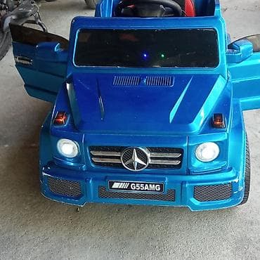 qiz usaq geyimleri: Uşaq üçün elektrikli minik maşını – G55 AMG stili, mavi rəng — 1