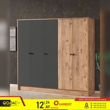 Dolablar: Yeni, Açılan, 5 qapı Düz dolab, Qarderob, paltar dolabı, Azərbaycan — 1