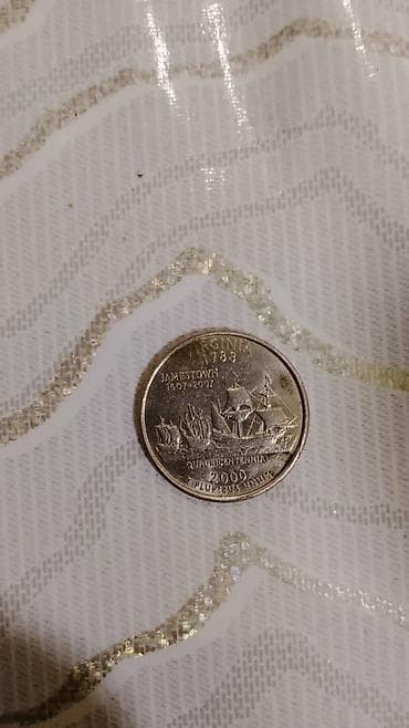 sent manat: ABŞ 25 sent – “Virginia 1788 – Jamestown 1607–2007” xatirə kvartırı — 1