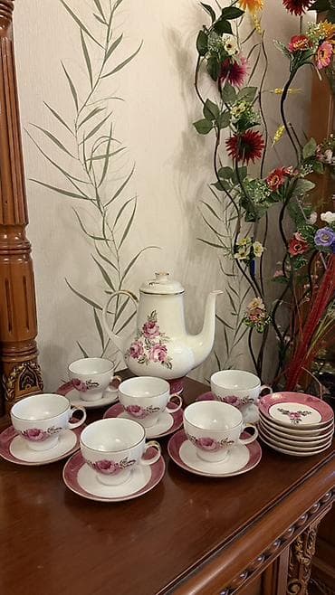 Çay dəsti, rəng - Ağ, Farfor, 6 nəfərlik