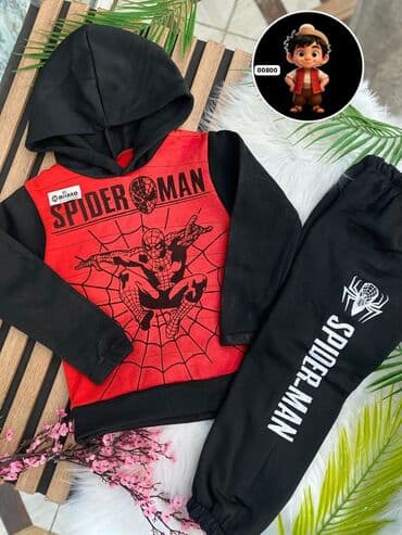 Uşaq üçün “Spider-Man” 2 hissəli dəst - Tərkib: Kapüşonlu svitşot +