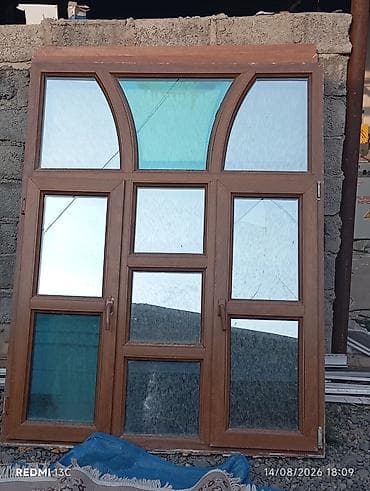 şuşə butulka satışı: Karişni pəncərə yaşıl zerkalni qoşa şüşəli, iki açılan ciftli pəncərə — 1