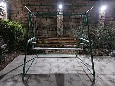 taxta stul: İşlənmiş, Skamya-yelləncəl, Zontikli, Metal — 1