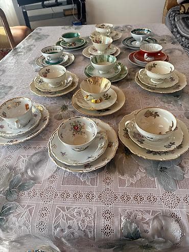 qedimi bakallar: Çay dəsti, rəng - Qızılı — 3