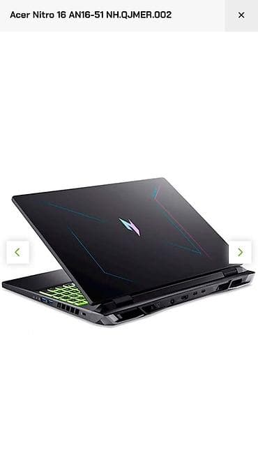 netbook acer: Model NITRO 16 AN16-51-50SN Tip Noutbuk Təyinat Gaming Prosessor — 5