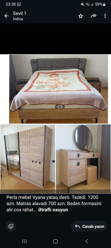 tunbucka: İkinəfərlik çarpayı, 2 tumba — 1