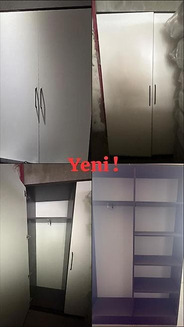 2 qapılı, Ağ, Digər material, Açılan, Düz dolab